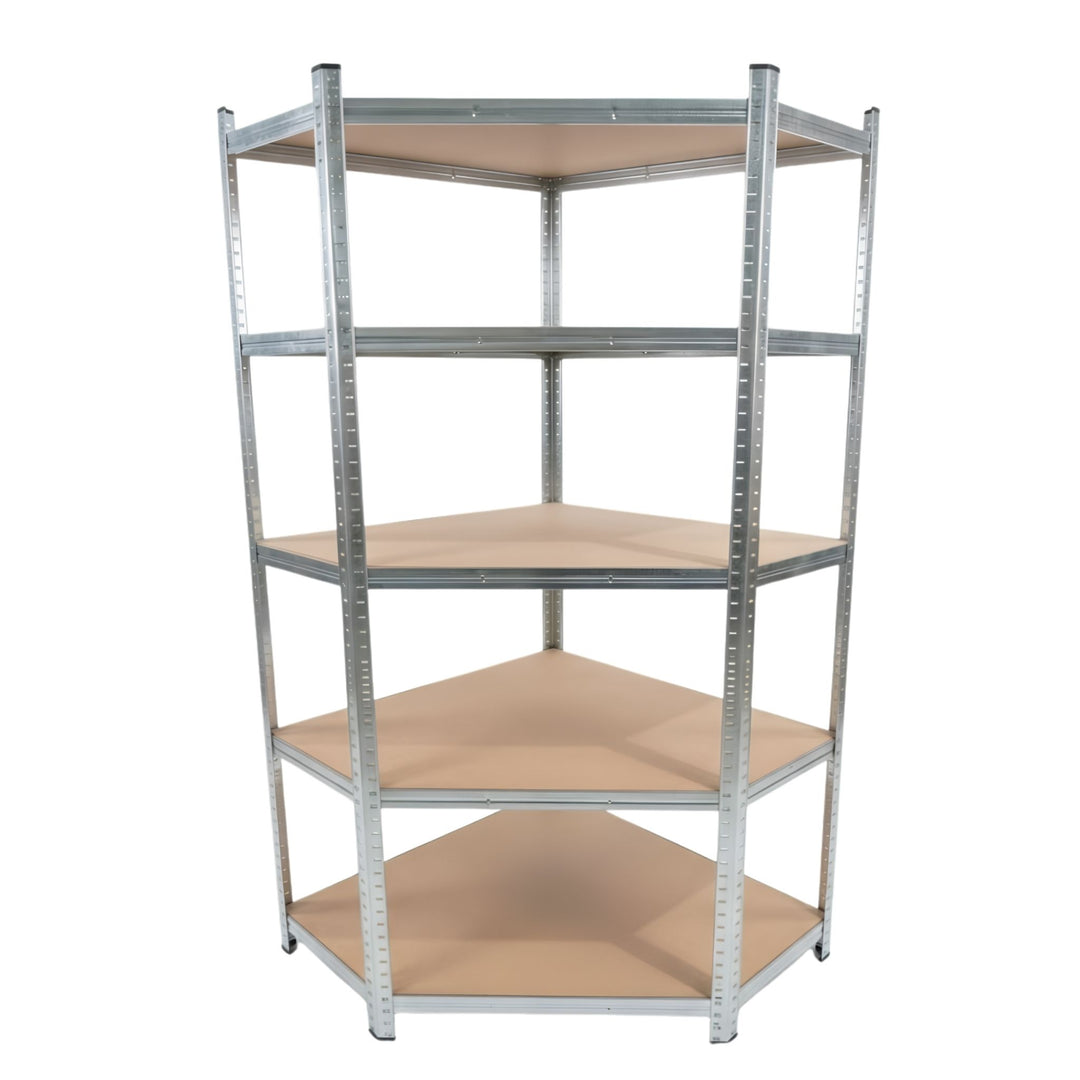 InhandKraft® Eckregal mit MDF–Einlagen - Höhe 180 cm - 500 kg Gesamtlast