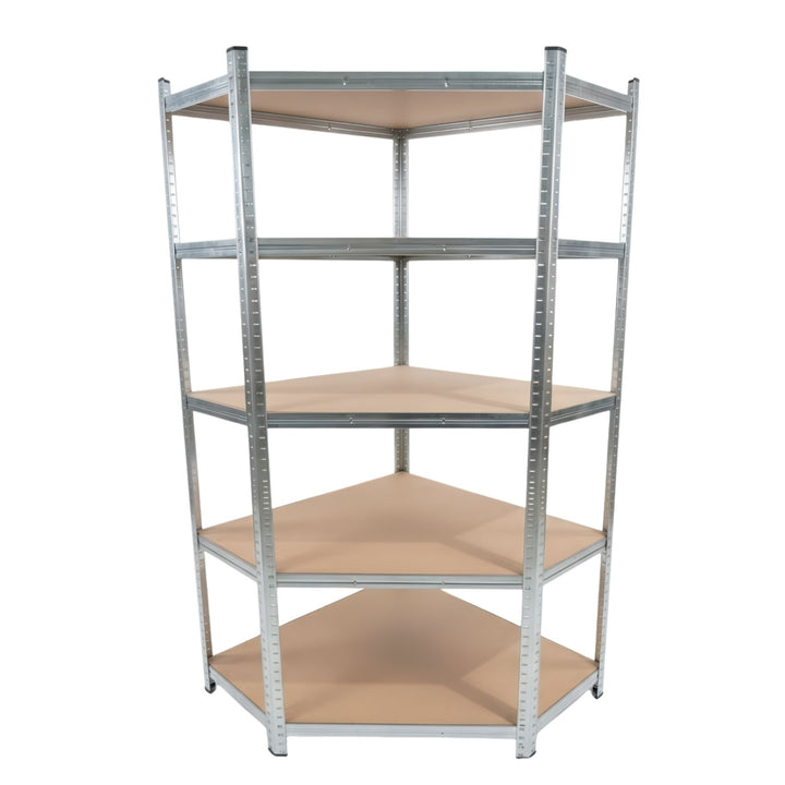 InhandKraft® Eckregal mit MDF–Einlagen - Höhe 180 cm - 500 kg Gesamtlast