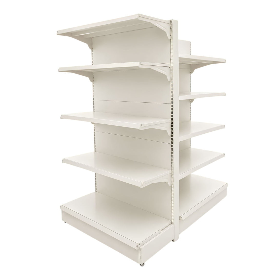 InhandKraft® Kopf- &amp; Gondelregal-Set für Kiosk &amp; Laden - Cremeweiß
