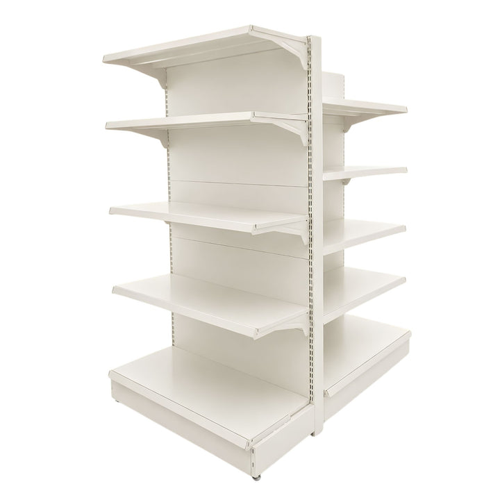 InhandKraft® Kopf- &amp; Gondelregal-Set für Kiosk &amp; Laden - Cremeweiß