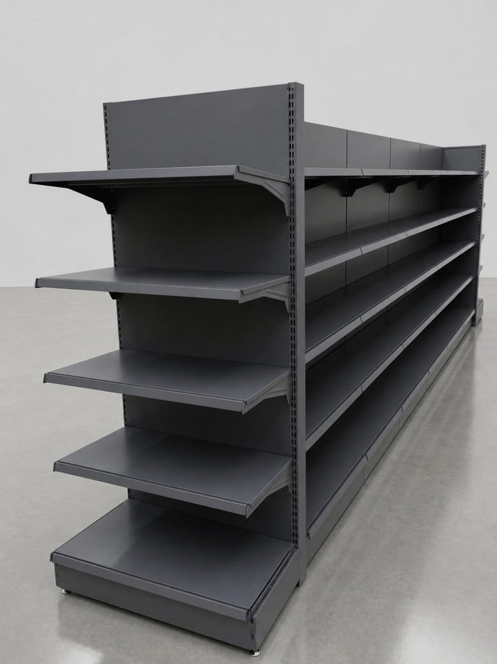 InhandKraft® Gondelregal-Set mit 6 Modulen für Kiosk &amp; Laden - Anthrazit