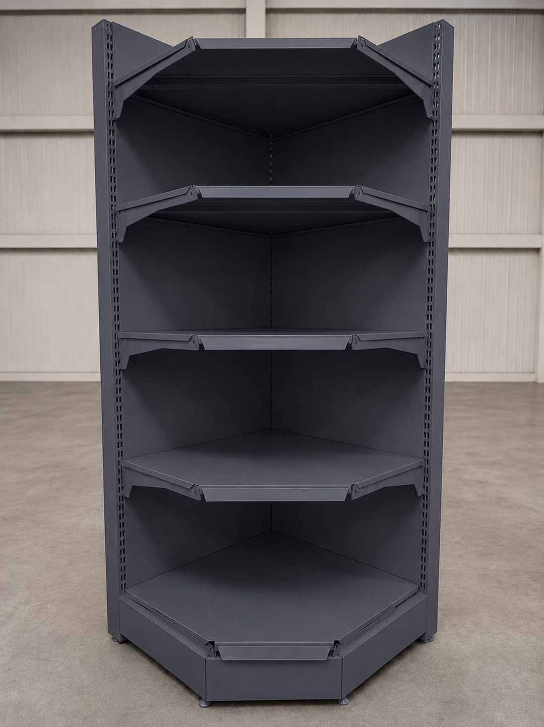 InhandKraft® Eckregal für Kiosk &amp; Laden - 225x60x60x37 - Anthrazit