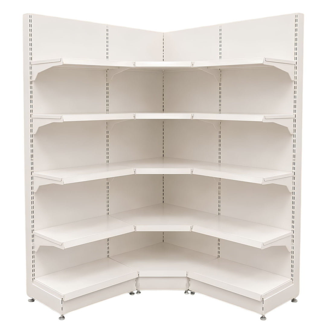 InhandKraft® Eckregal-Set für Kiosk &amp; Laden - Cremeweiß