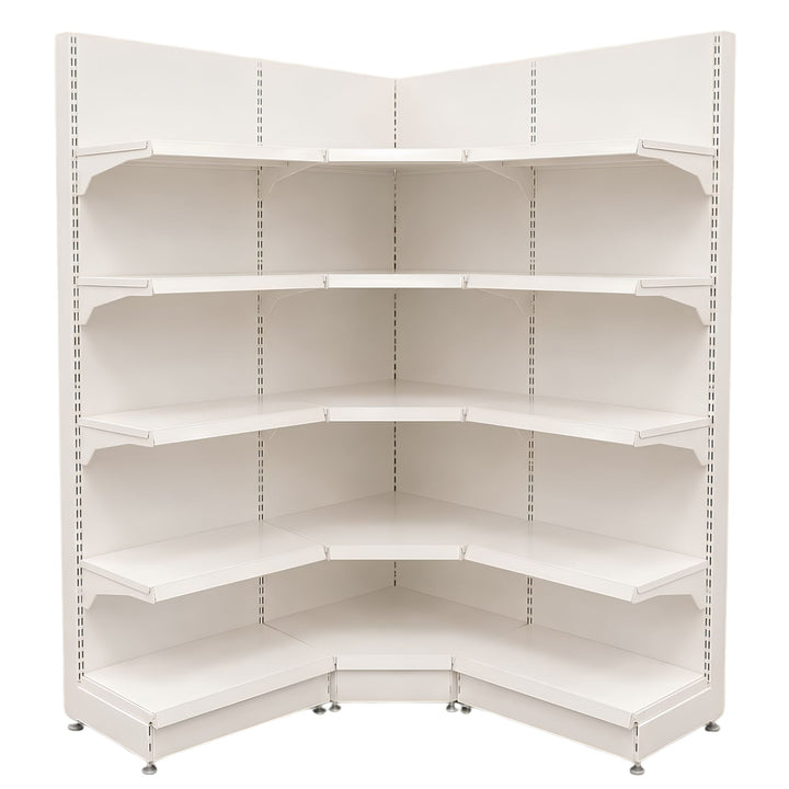 InhandKraft® Eckregal-Set für Kiosk &amp; Laden - Cremeweiß