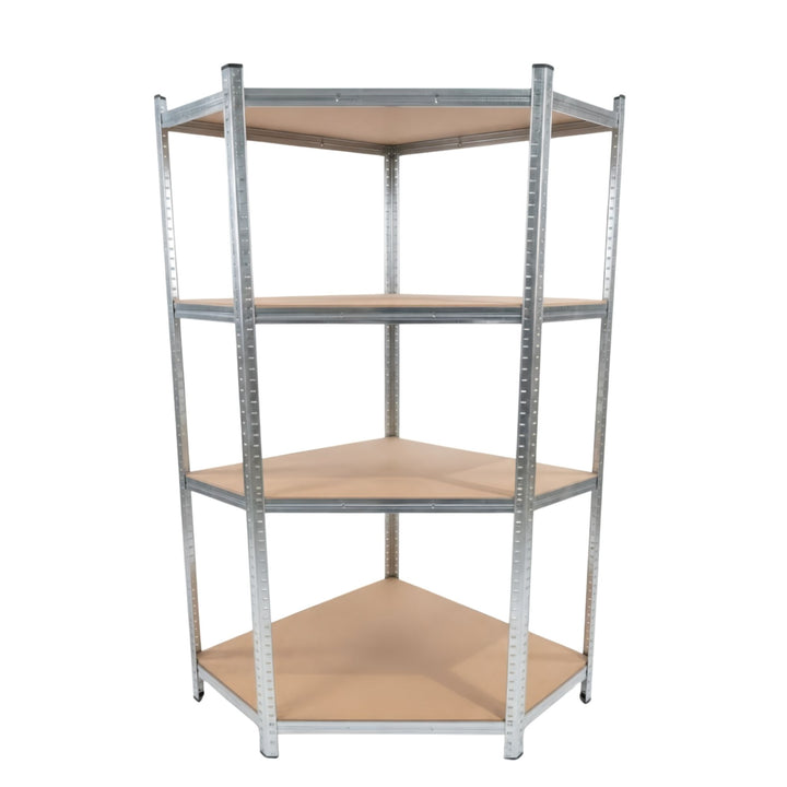 InhandKraft® Eckregal mit MDF–Einlagen - Höhe 160 cm - 400 kg Gesamtlast