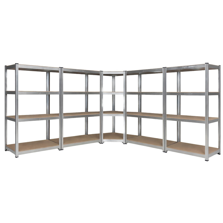 InhandKraft® 5tlg. Eckregal-Set mit MDF–Einlagen - Höhe 160 cm - 2000 kg