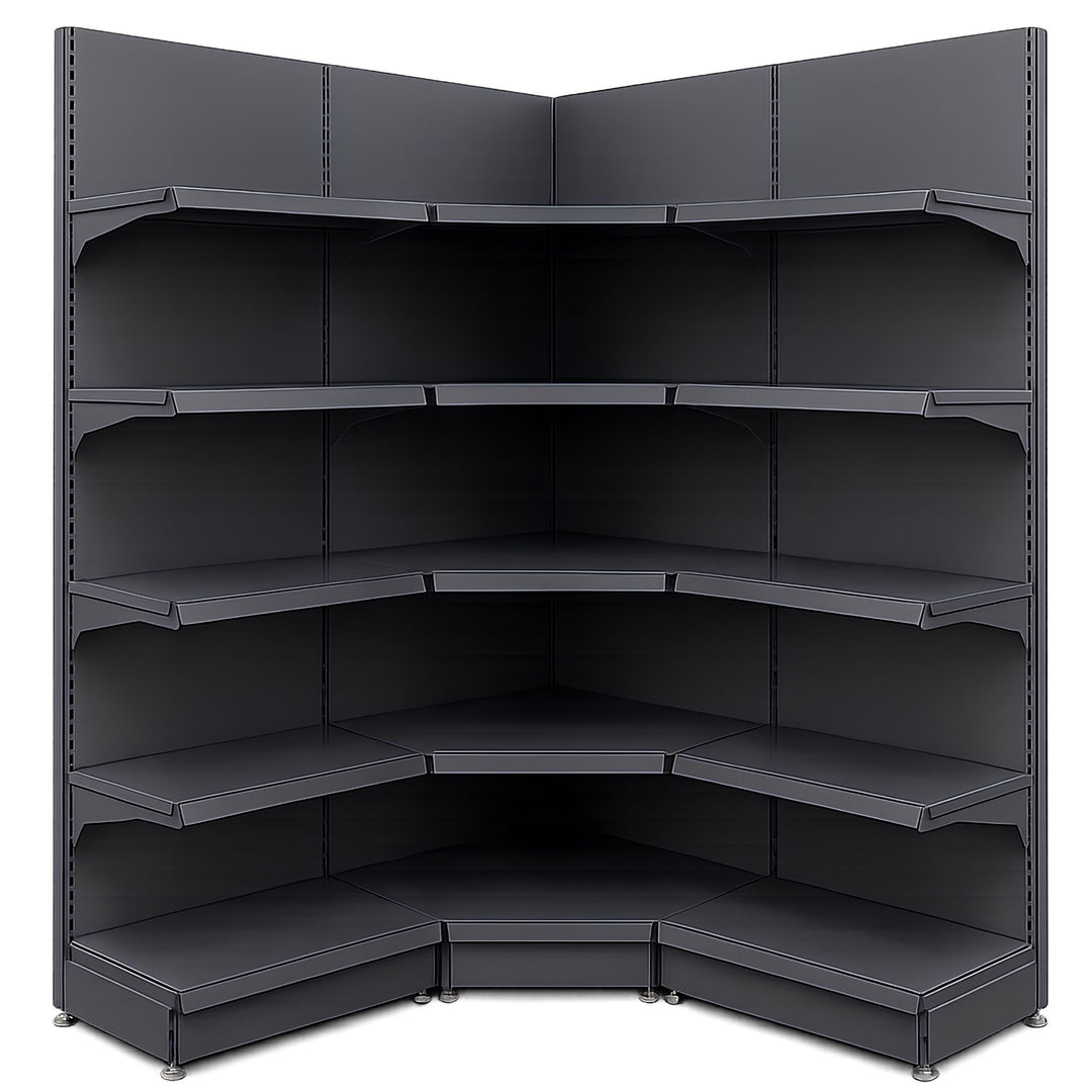 InhandKraft® Eckregal-Set für Kiosk &amp; Laden - Anthrazit