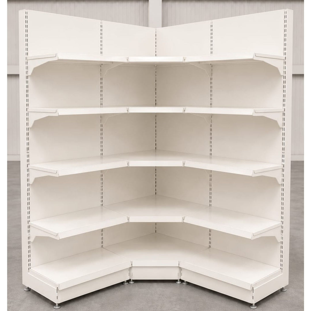 InhandKraft® Eckregal-Set für Kiosk &amp; Laden - Cremeweiß