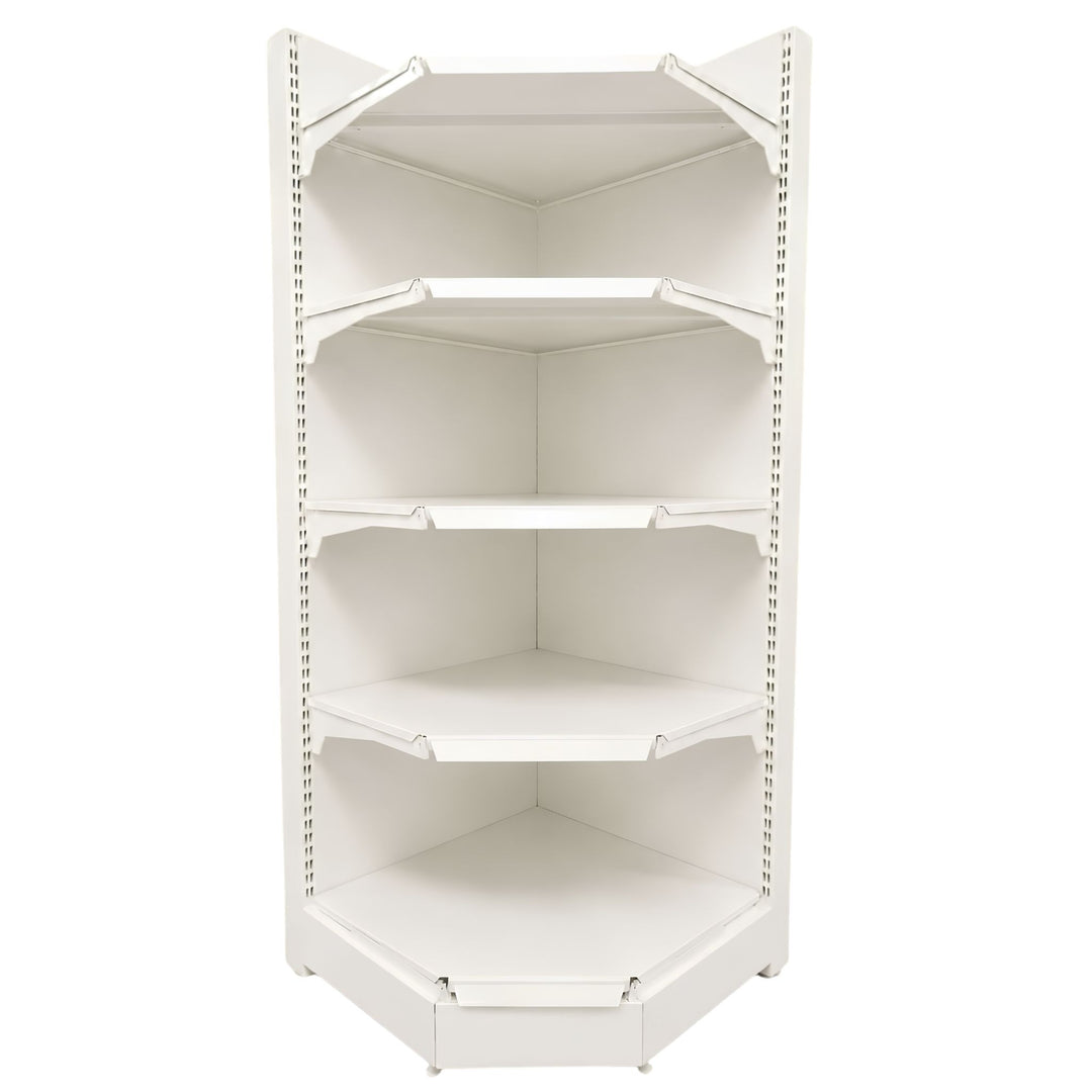 InhandKraft® Eckregal für Kiosk &amp; Laden - 225x60x60x37 - Cremeweiß