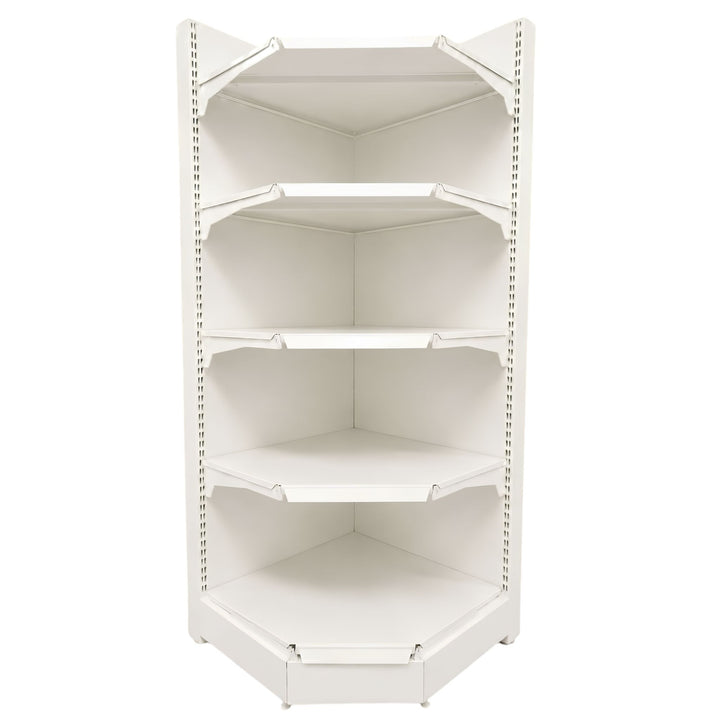InhandKraft® Eckregal für Kiosk &amp; Laden - 225x60x60x37 - Cremeweiß