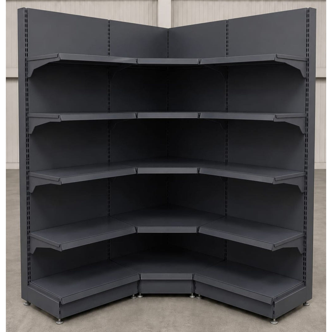 InhandKraft® Eckregal-Set für Kiosk &amp; Laden - Anthrazit