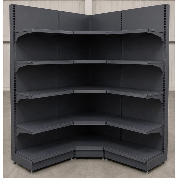 InhandKraft® Eckregal-Set für Kiosk &amp; Laden - Anthrazit