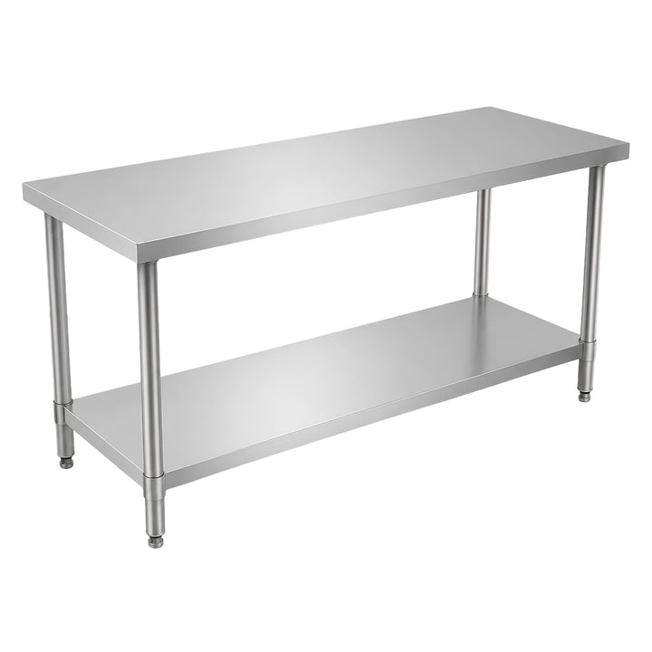 InhandKraft® Edelstahltisch für Gastronomie und Küche - 200 x 90 x 70 cm