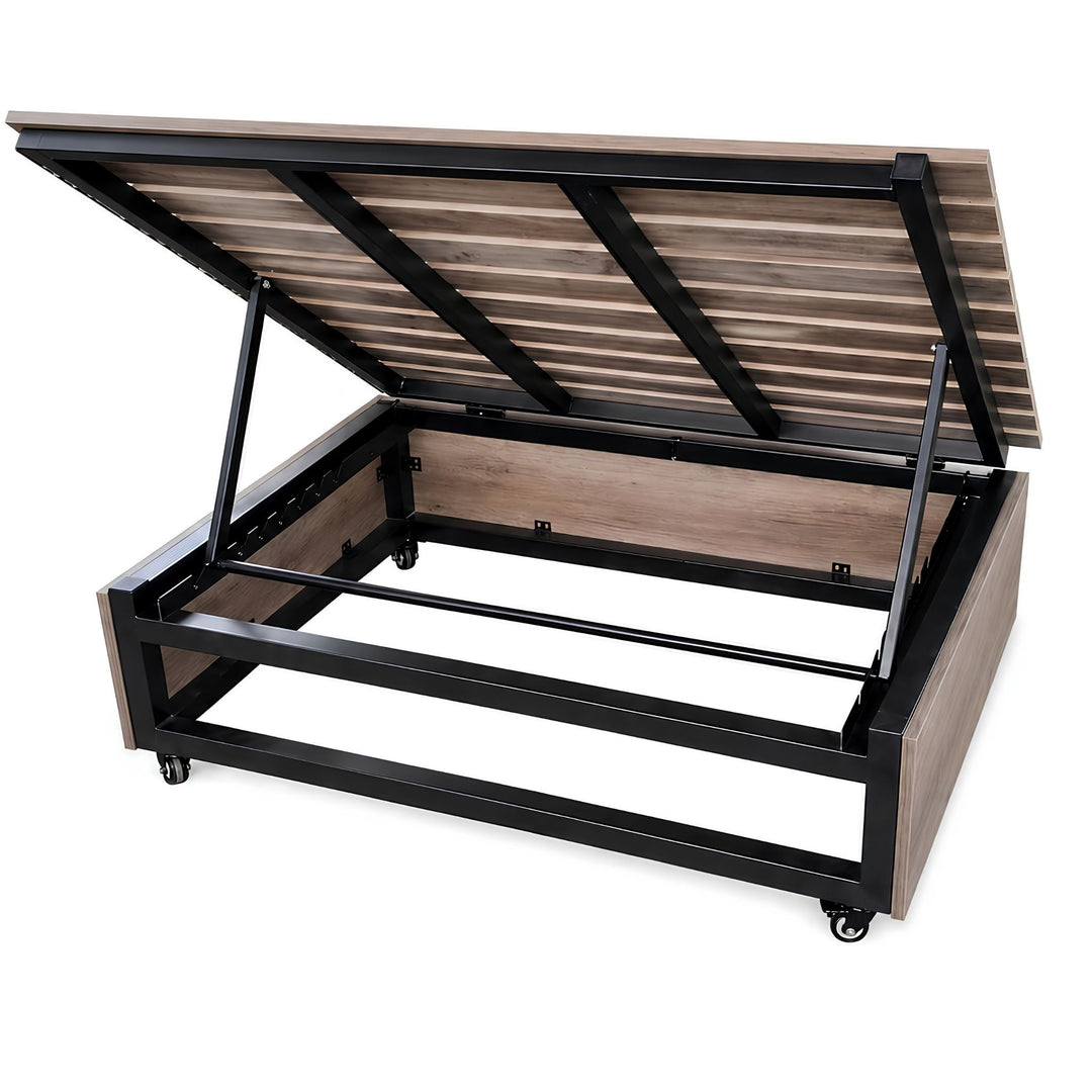 InhandKraft® Mobile Obst-&amp; Gemüsestiege - Mit Rollen - Holz-Optik