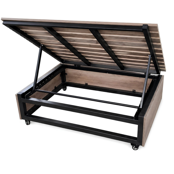 InhandKraft® Mobile Obst-&amp; Gemüsestiege - Mit Rollen - Holz-Optik