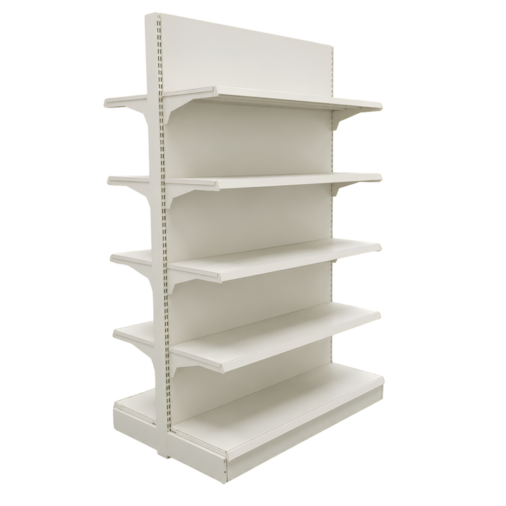 InhandKraft® Gondelregal für Kiosk &amp; Laden - Modul 120 cm - Cremeweiß