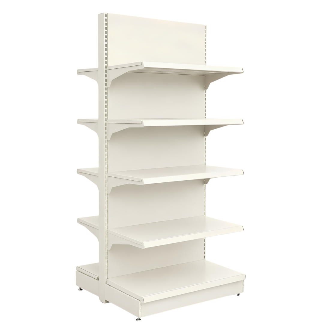 InhandKraft® Gondelregal für Kiosk &amp; Laden - Modul 90 cm - Cremeweiß