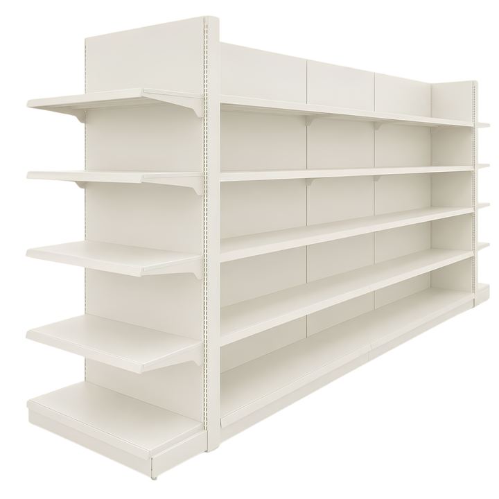 InhandKraft® Gondelregal-Set mit 5 Modulen für Kiosk &amp; Laden - Cremeweiß