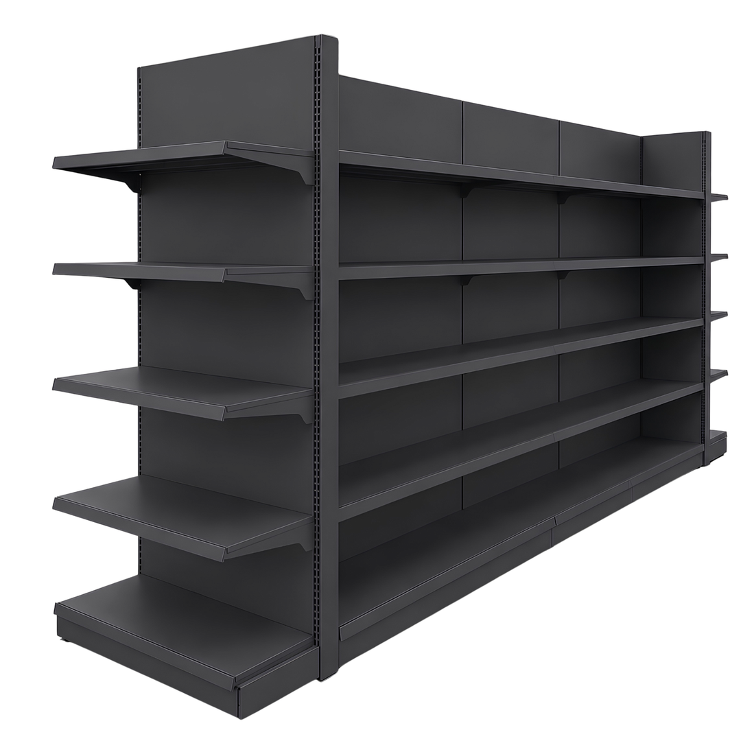 InhandKraft® Gondelregal-Set mit 5 Modulen für Kiosk &amp; Laden - Anthrazit