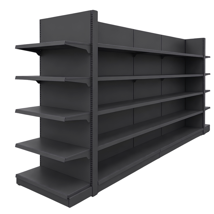 InhandKraft® Gondelregal-Set mit 5 Modulen für Kiosk &amp; Laden - Anthrazit