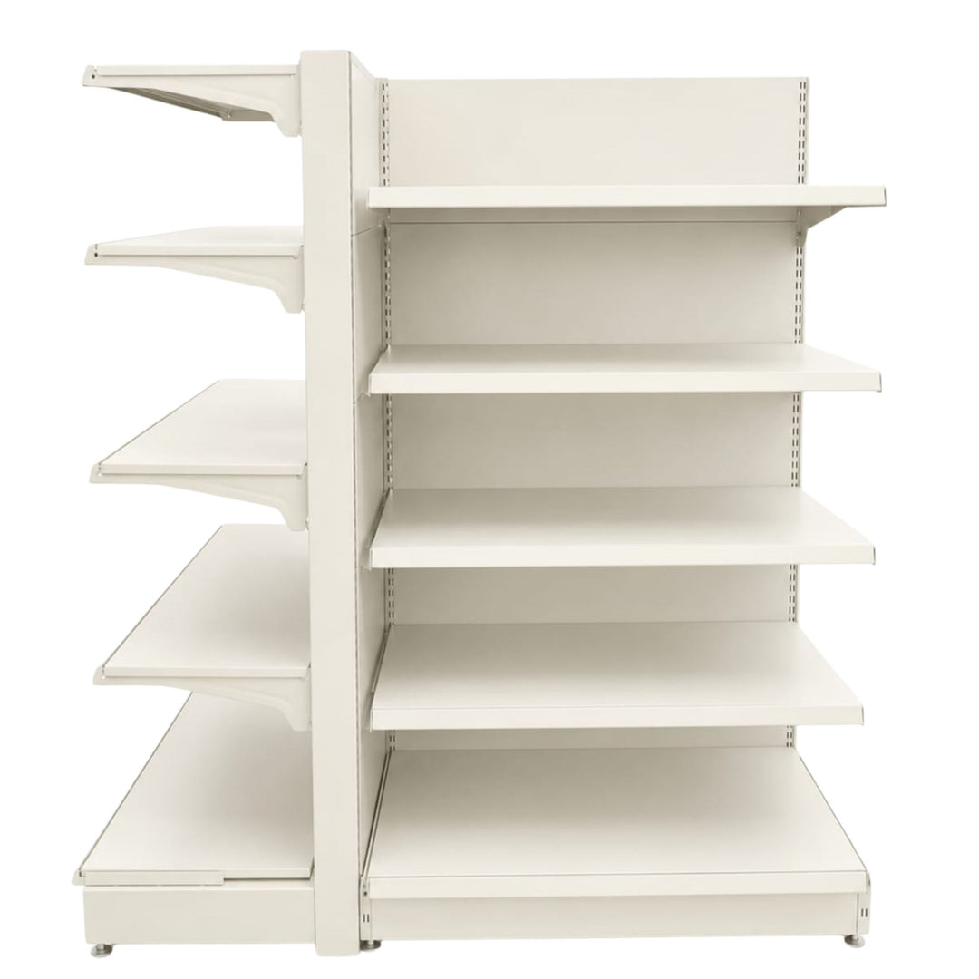 InhandKraft® Kopf- &amp; Gondelregal-Set für Kiosk &amp; Laden - Cremeweiß