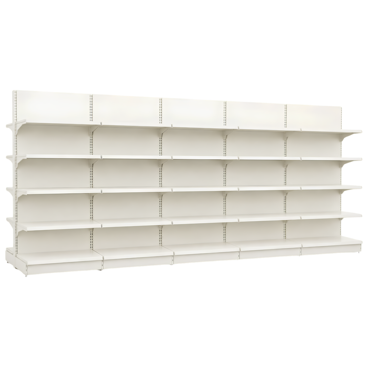 InhandKraft® Gondelregal für Kiosk &amp; Laden - Modul 90 cm - Cremeweiß