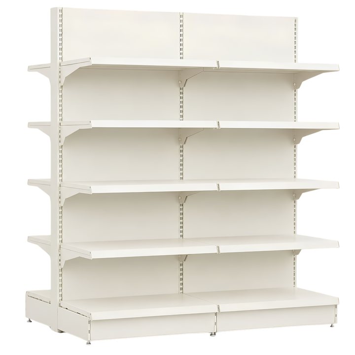 InhandKraft® Gondelregal für Kiosk &amp; Laden - Modul 90 cm - Cremeweiß