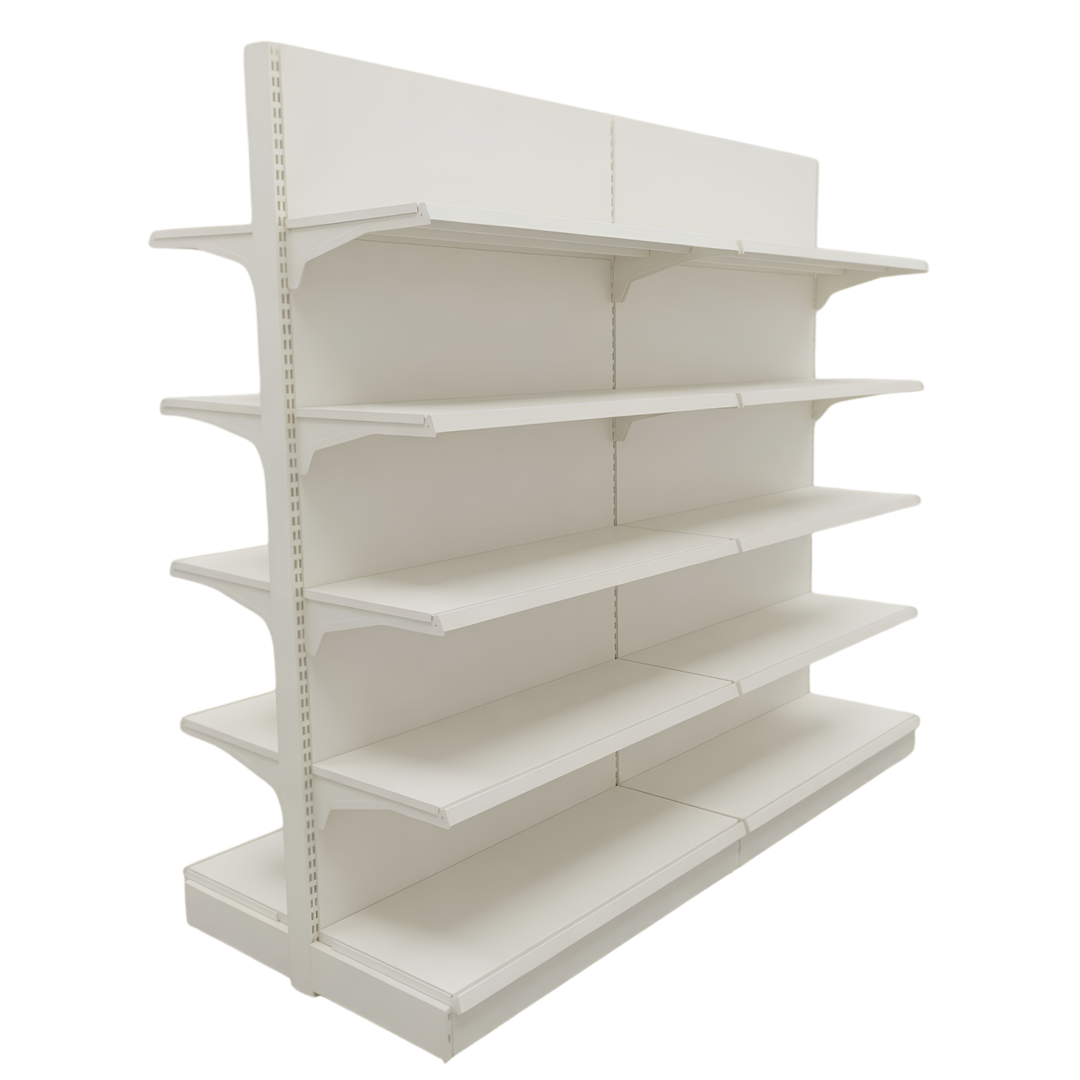 InhandKraft® Gondelregal für Kiosk &amp; Laden - Modul 120 cm - Cremeweiß