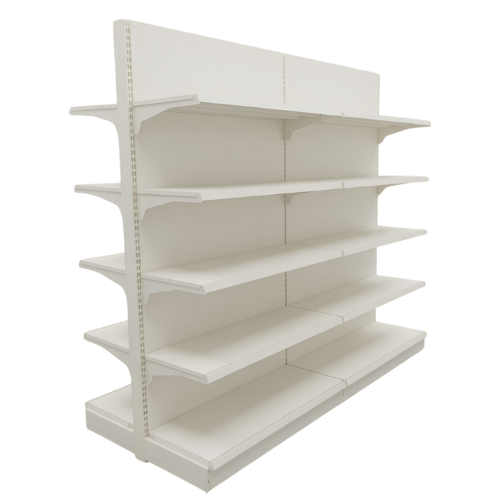 InhandKraft® Gondelregal für Kiosk &amp; Laden - Modul 120 cm - Cremeweiß