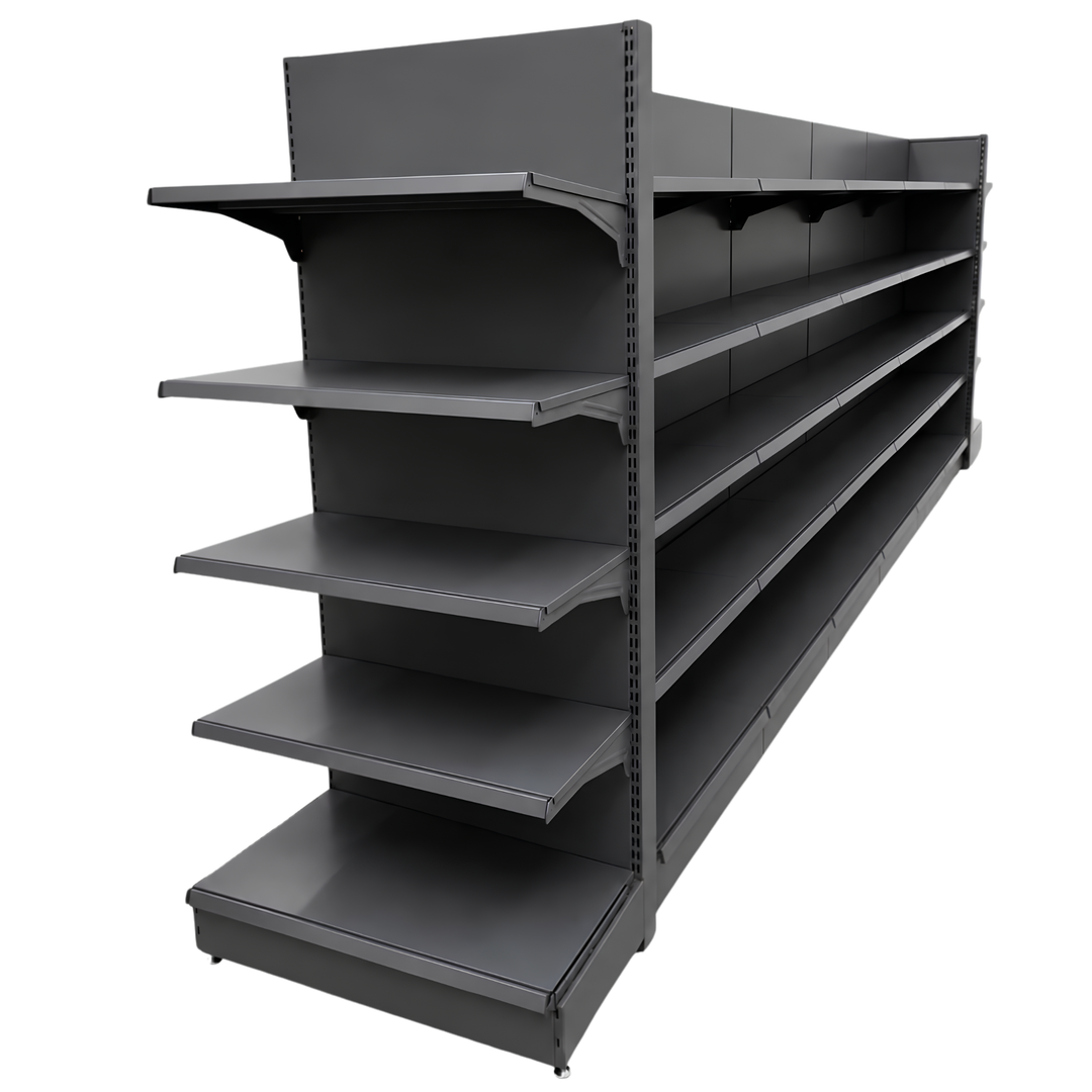 InhandKraft® Gondelregal-Set mit 6 Modulen für Kiosk &amp; Laden - Anthrazit