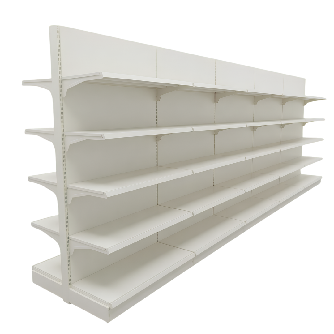 InhandKraft® Gondelregal für Kiosk &amp; Laden - Modul 120 cm - Cremeweiß