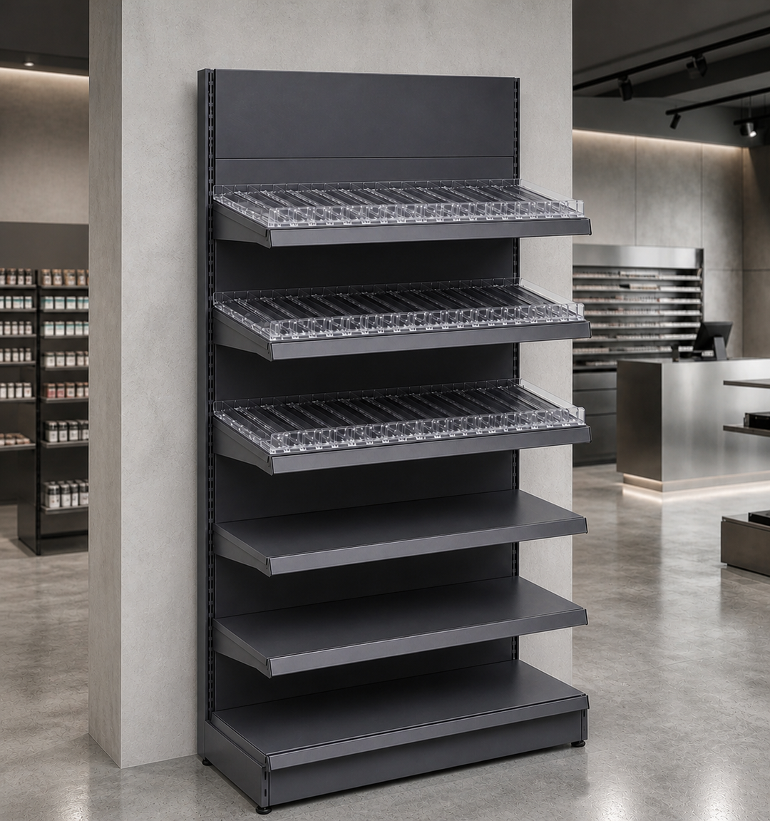 InhandKraft® Zigarettenregal für Kiosk &amp; Laden - Modul 120 cm - Anthrazit
