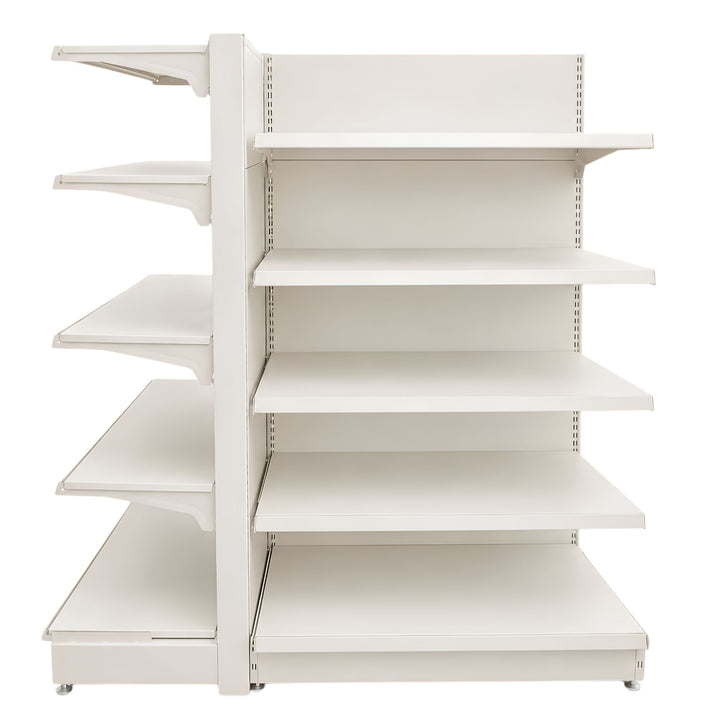 InhandKraft® Kopf- &amp; Gondelregal-Set für Kiosk &amp; Laden - Cremeweiß