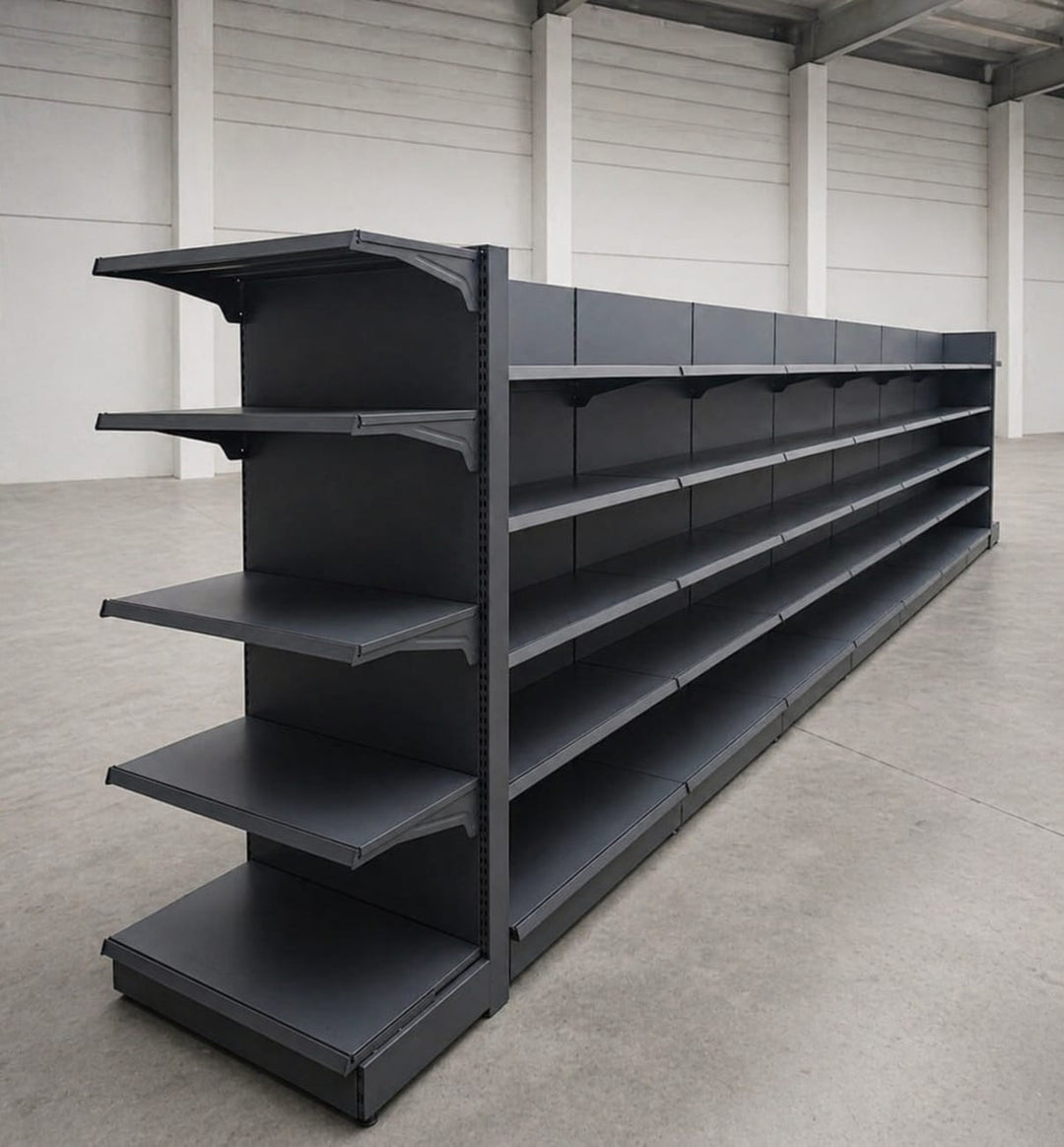 InhandKraft® Gondelregal-Set mit 8 Modulen für Kiosk &amp; Laden - Anthrazit