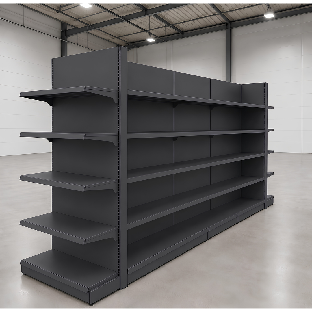 InhandKraft® Gondelregal-Set mit 5 Modulen für Kiosk &amp; Laden - Anthrazit