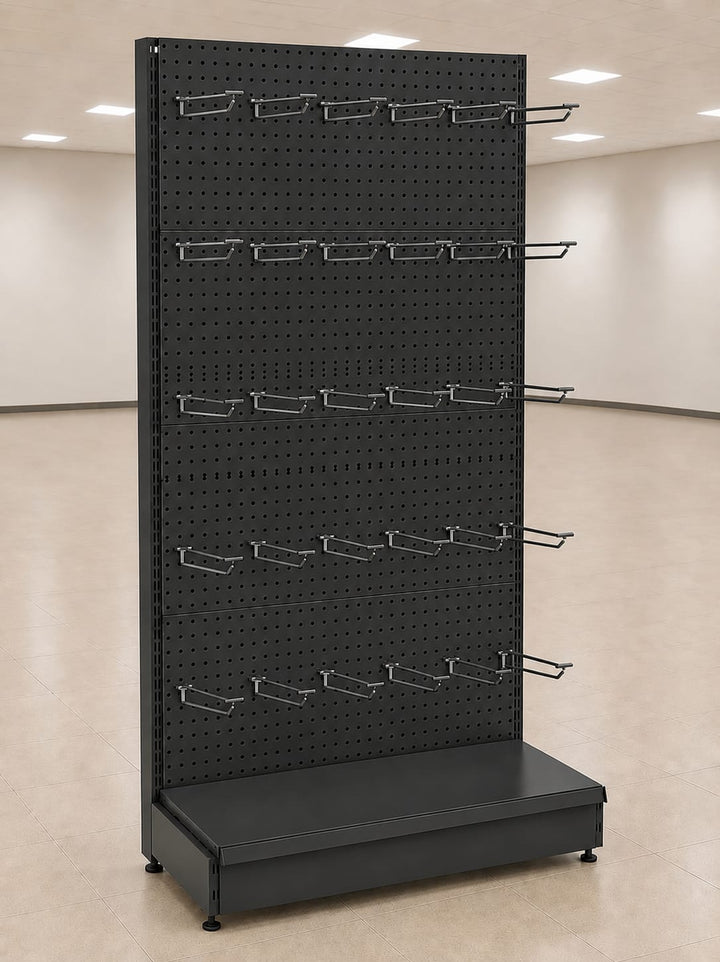 InhandKraft® Lochwandregal - 95 cm / 120 cm + 30 Doppelhaken - Anthrazit