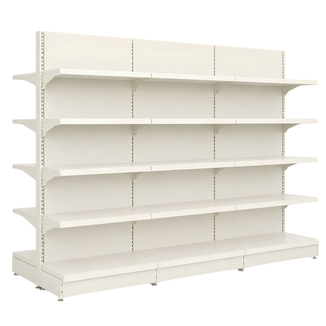 InhandKraft® Gondelregal für Kiosk &amp; Laden - Modul 90 cm - Cremeweiß