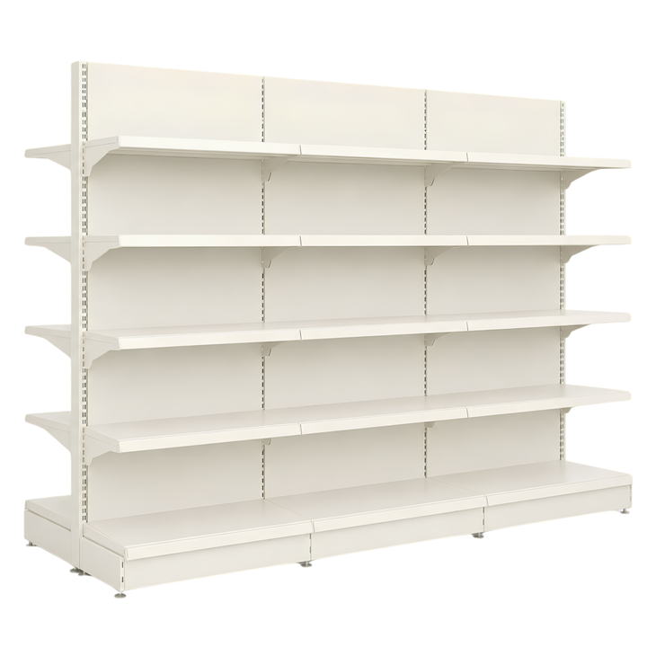 InhandKraft® Gondelregal für Kiosk &amp; Laden - Modul 90 cm - Cremeweiß