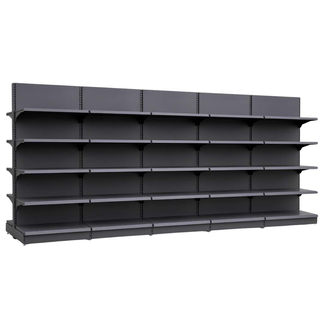 InhandKraft® Gondelregal für Kiosk &amp; Laden - Modul 90 cm - Anthrazit