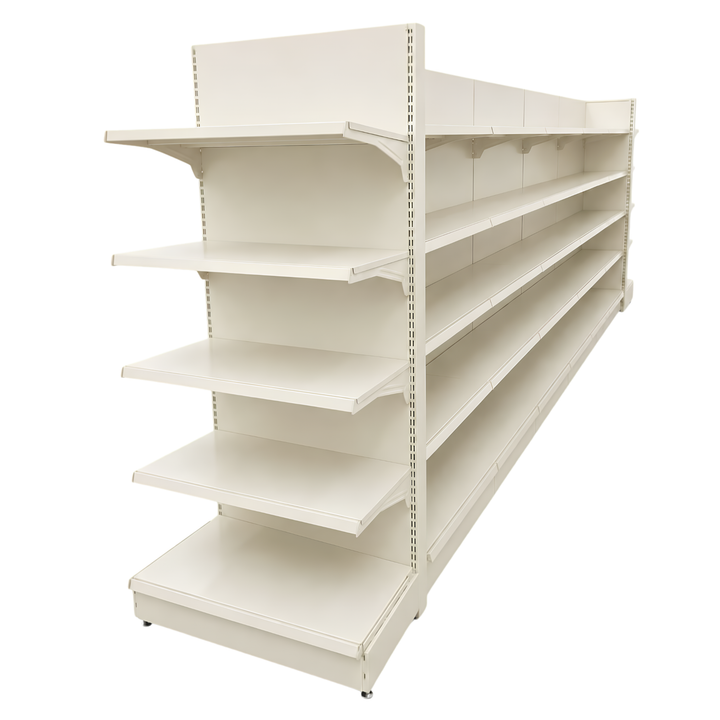 InhandKraft® Gondelregal-Set mit 6 Modulen für Kiosk &amp; Laden - Cremeweiß