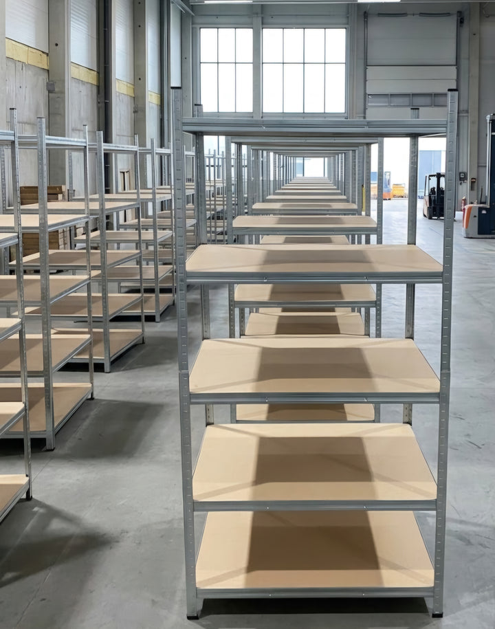 InhandKraft® Schwerlastregal mit MDF–Einlagen - 180x90x80 - 500 kg Gesamtlast