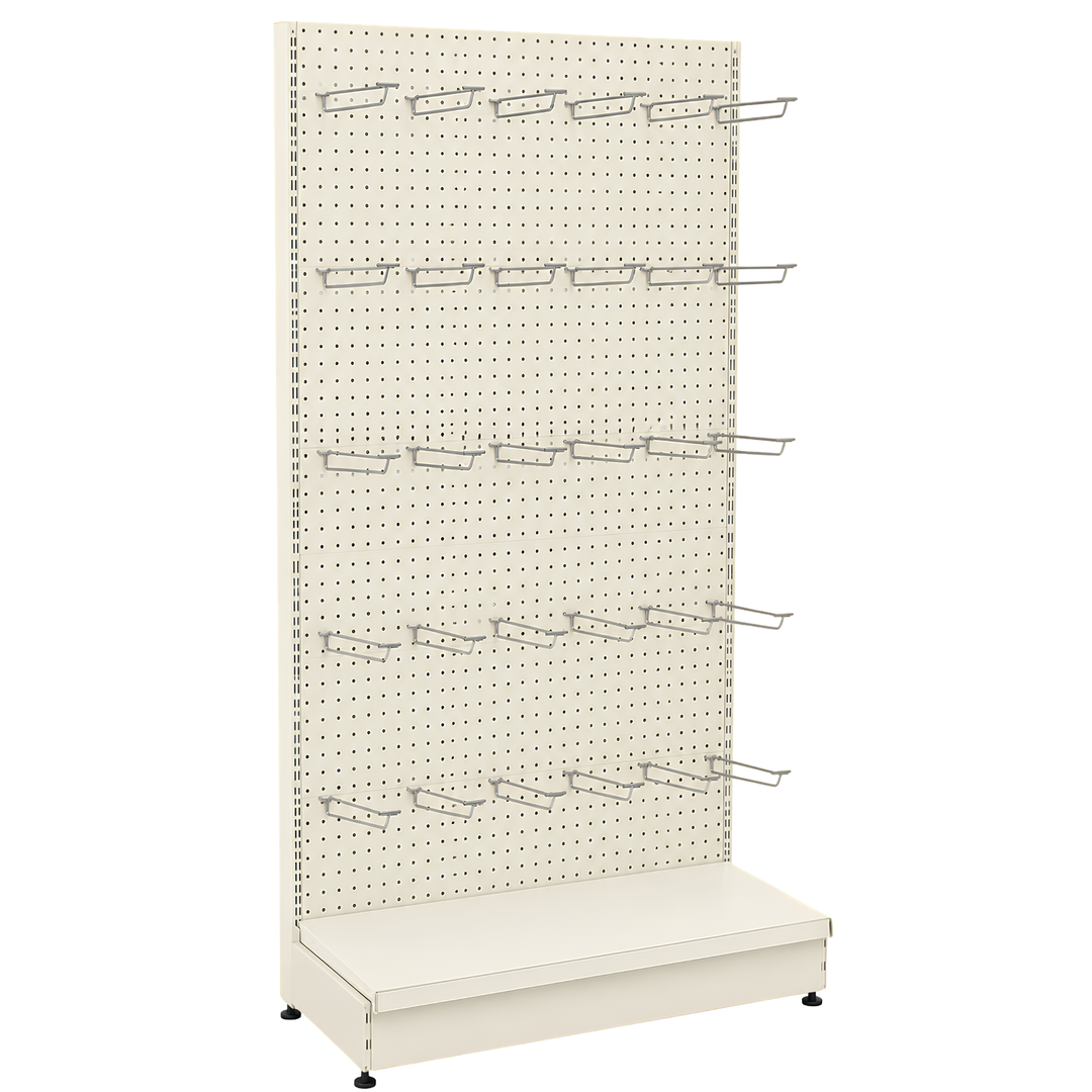 InhandKraft® Lochwandregal - 95 cm / 120 cm + 30 Doppelhaken - Cremeweiß