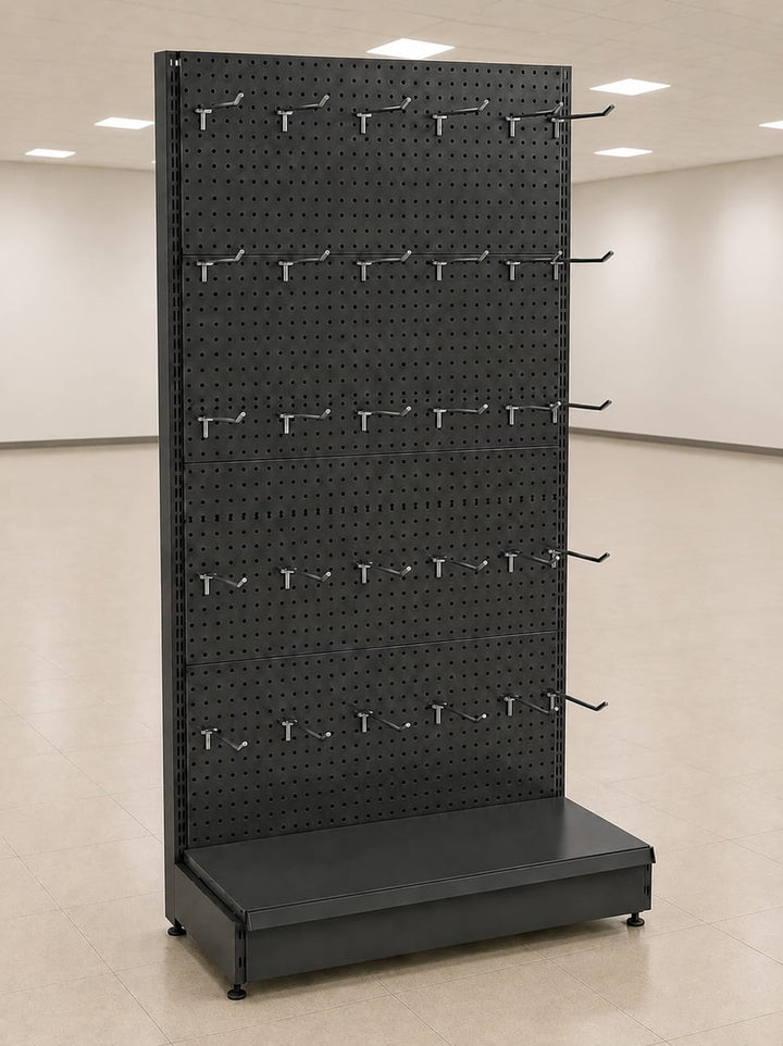 InhandKraft® Lochwandregal - 95 cm / 120 cm + 30 Einzelhaken - Anthrazit