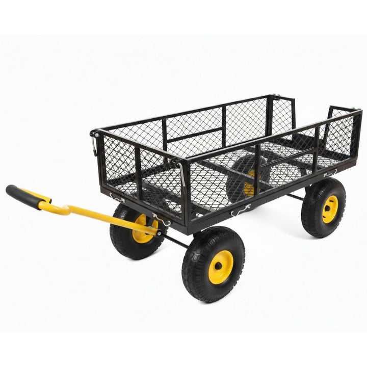 InhandKraft® Bollerwagen aus Metall - 300 kg Tragkraft - Schwarz