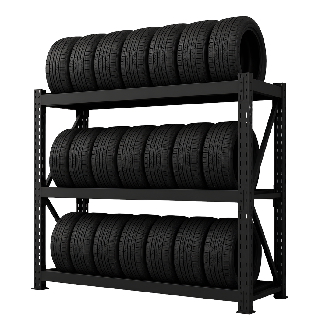 InhandKraft® Reifenregal – 500 kg Fachlast - Schwarz