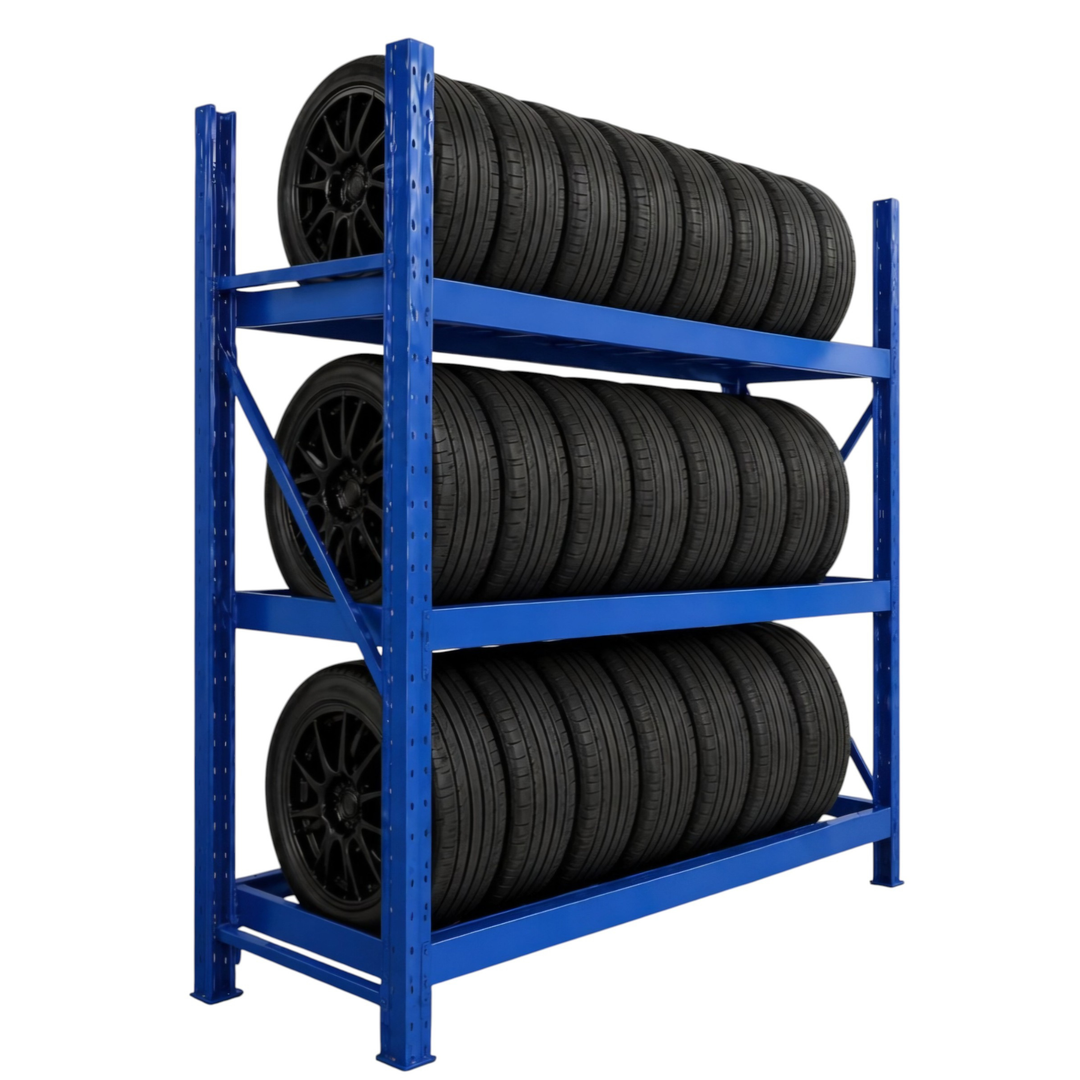 InhandKraft® Reifenregal – 200 kg Fachlast - Blau