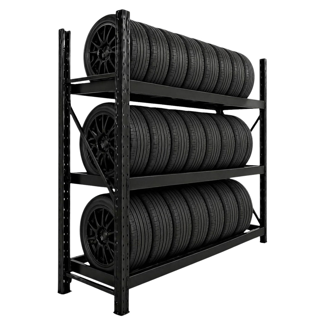InhandKraft® Reifenregal – 200 kg Fachlast - Schwarz