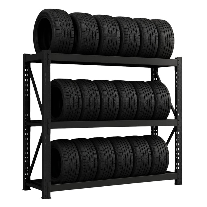 InhandKraft® Reifenregal – 500 kg Fachlast - Schwarz