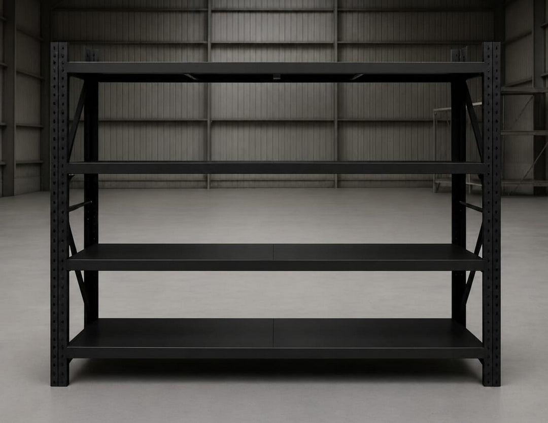 InhandKraft® Schwerlastregal – 500 kg Fachlast – Schwarz - Verschiedene Größen