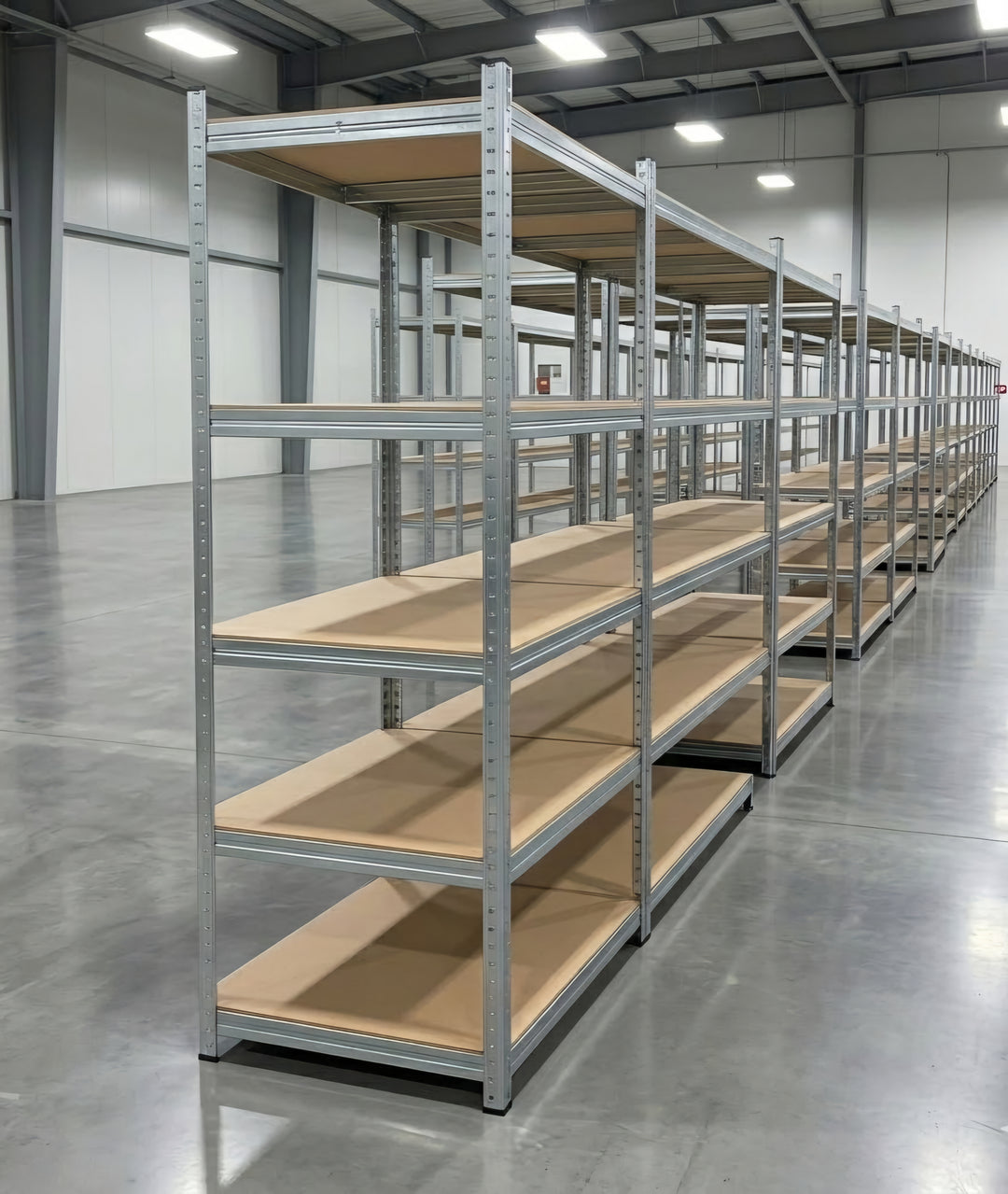 InhandKraft® Schwerlastregal mit MDF–Einlagen - 200x100x60 - 500 kg Gesamtlast
